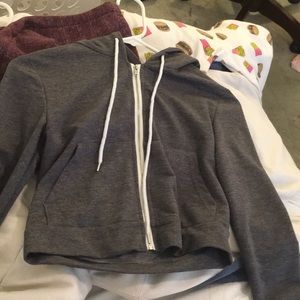 Grey cropped hoodie
